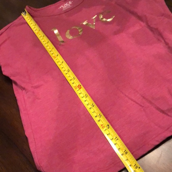 Place love metallic center side tie short sleeved top - Picture 6 of 7